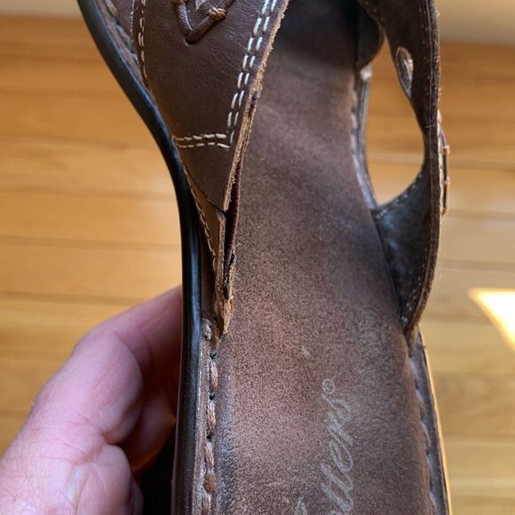 Trotters Women's 9.5 Brown Woven Slip on Slide Sandals Wedge Casual Leather‎ - Picture 10 of 10